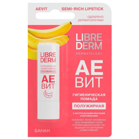 Либридерм аевит помада для губ 4г полужирная банан