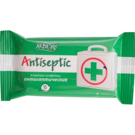 Акваэль антисептик салфетки влажные антисептические №15