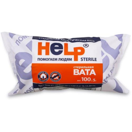 Хелп вата хирургическая 100г стер