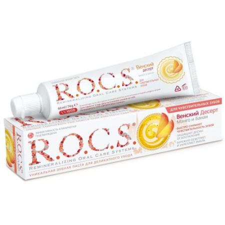 Рокс зубная паста 74г венский десерт манго + банан