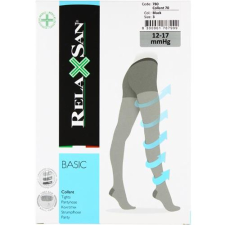 Релаксан колготки антиварикозные 70den р.3 черн.