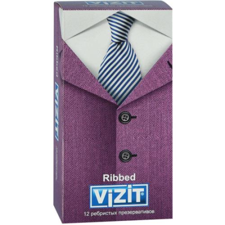 Визит презервативы №12 риббед с кольцами ребристые